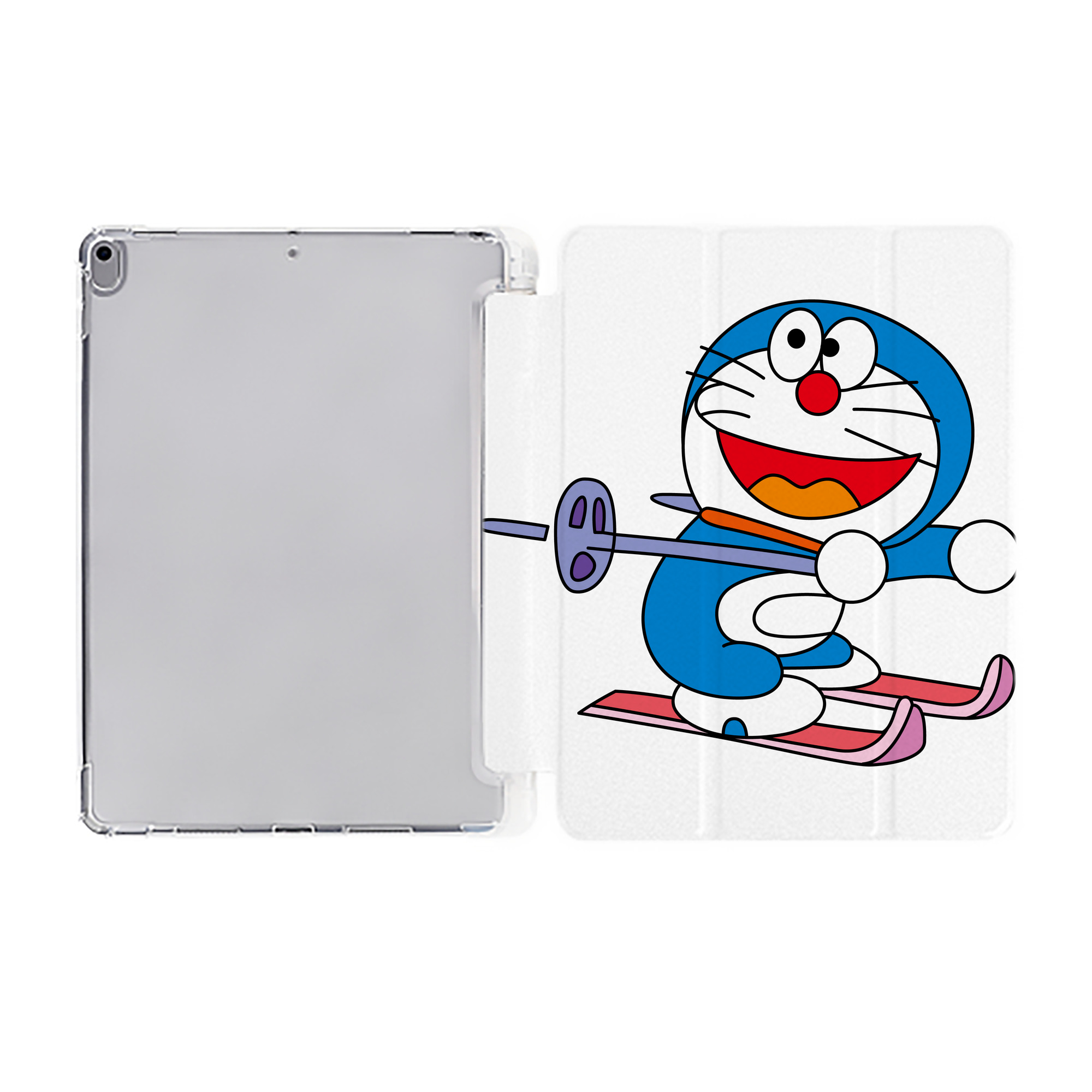 （画像用） ドラえもん Doraemon IPad ケース ペン収納付き 三つ折りスタンド PUレザー×シリコン 対応機種9.5/10.5/10.9インチ